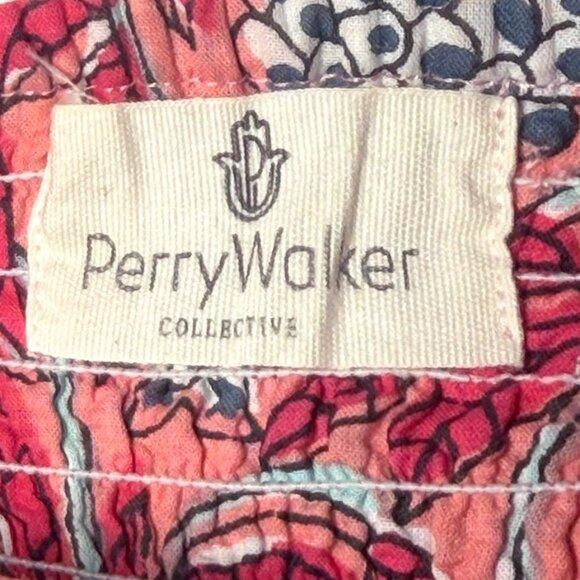 PERRY WALKER COLLECTIVE Annie Block Print Botanical Palm Beach Maxi Sundress - Picture 10 of 10